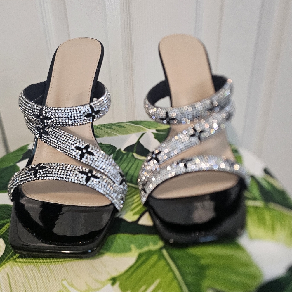 Black and Silver Women's Heels